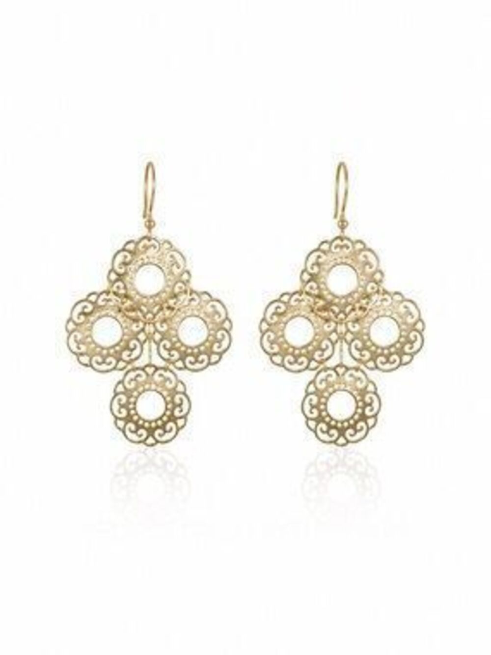 Gold Filigree Cluster Drop Earrings